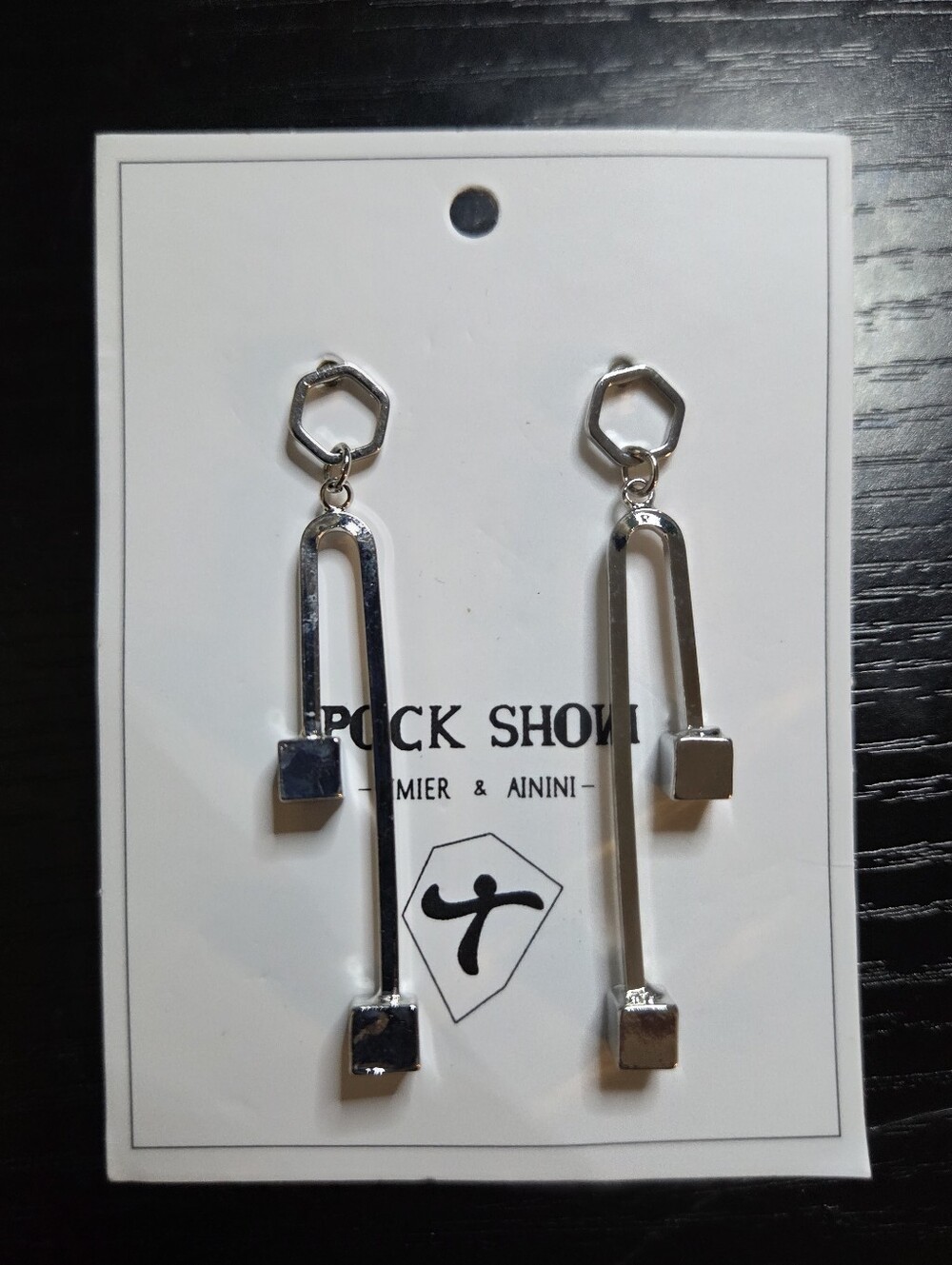 Silver Geometric Drop Earrings